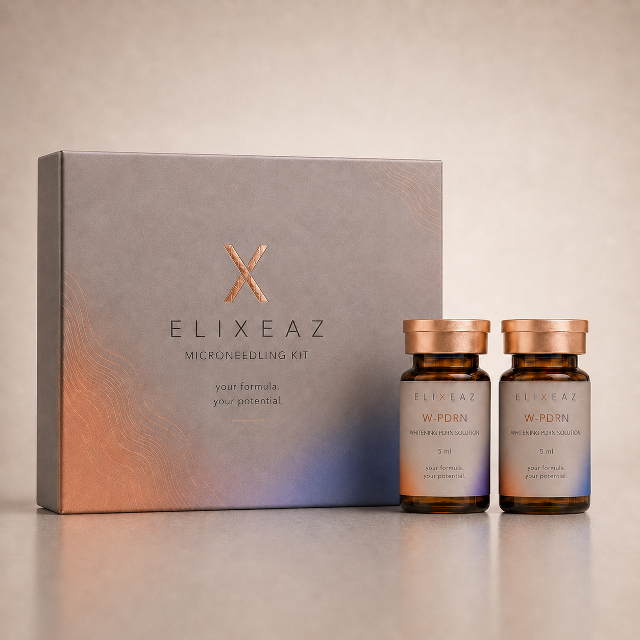 ELIXEAZ W‑PDRN Whitening Solution – Brightening & Glow Ampoules